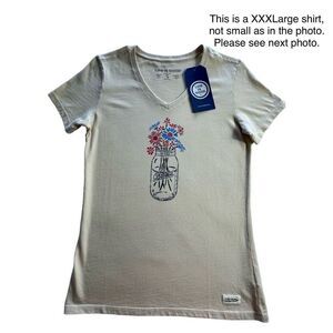 Life is Good Women’s XXXLarge Firefly “Grateful Jar” V Neck T-Shirt - NWT
